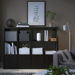 Etajera Ikea Kallax cu 4 organizatoare 147x112 (Negru-maro) Thumb