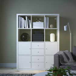 Etajera Ikea Kallax cu 6 organizatoare 112x147 (Alb)