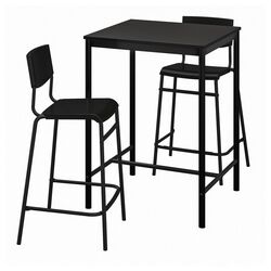 Set masa scaune Ikea Sandsberg/Stig 67x67cm 1+2 (Negru) Thumb