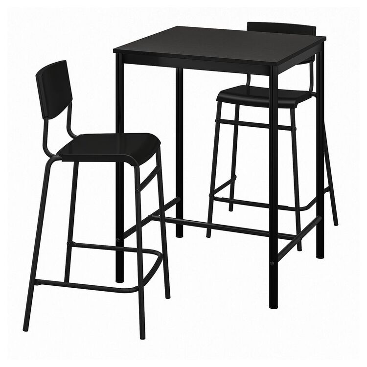 Set masa scaune Ikea Sandsberg/Stig 67x67cm 1+2 (Negru)