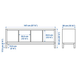 Стеллаж Ikea Kallax 147x59 (Белый) Thumb