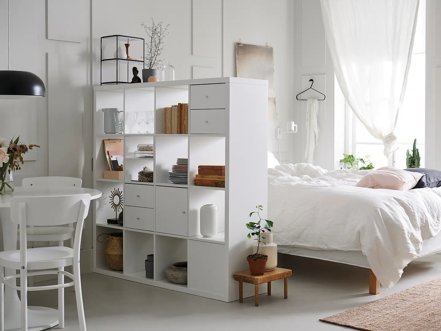 Стеллаж Ikea Kallax 4 вставки 147x147 (Белый) - 5