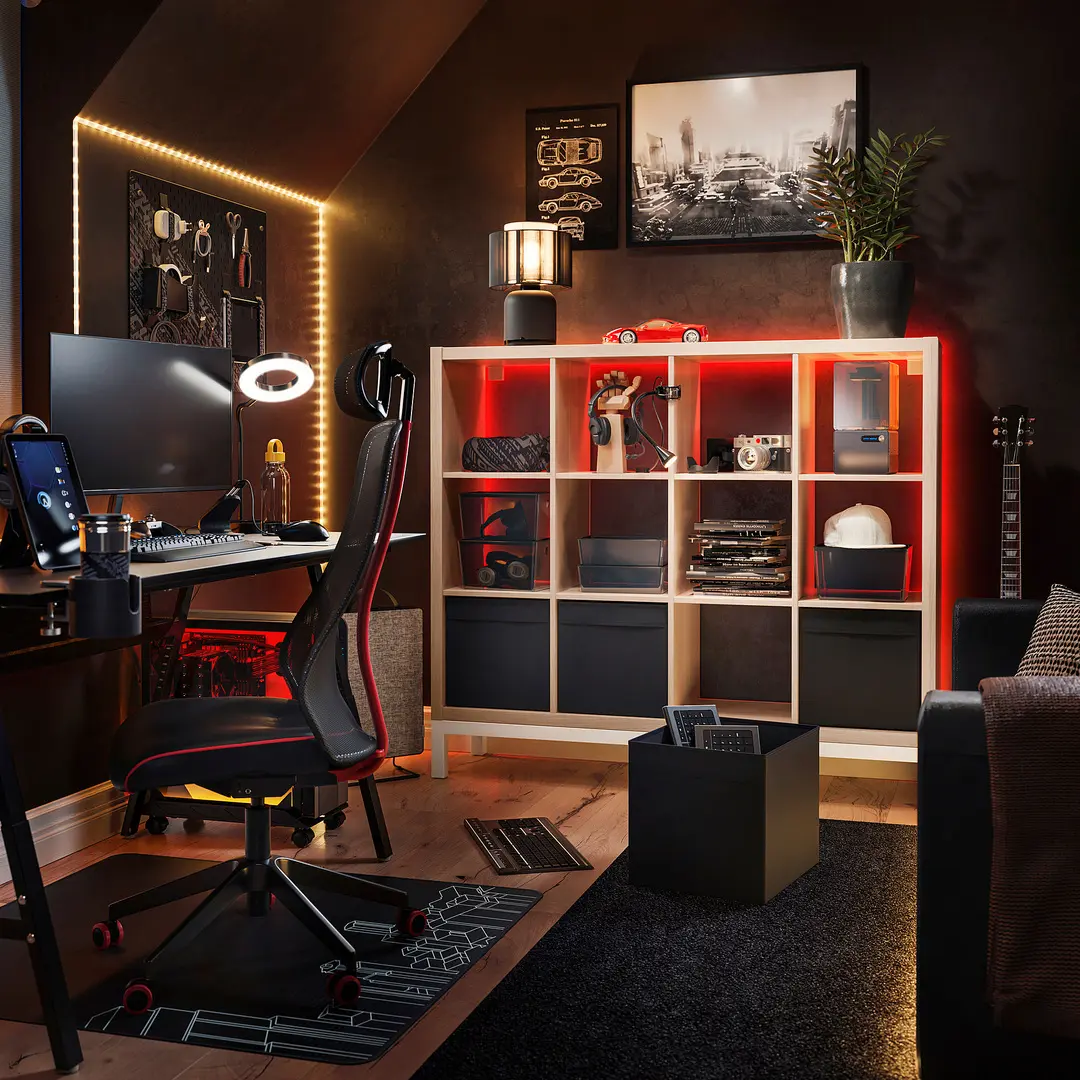 Стеллаж Ikea Kallax 147x129 (Состаренный дуб/Белый) - 7