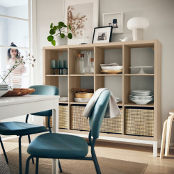 Стеллаж Ikea Kallax 147x129 (Состаренный дуб/Белый) Thumb