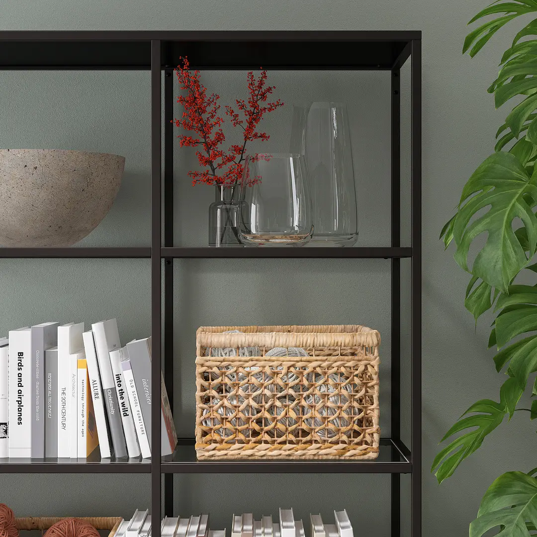 Стеллаж Ikea Vittsjo cтекло 300x36x175 (Черно-коричневый) - 3