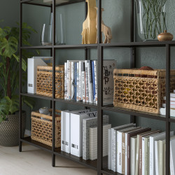 Стеллаж Ikea Vittsjo cтекло 300x36x175 (Черно-коричневый) Thumb