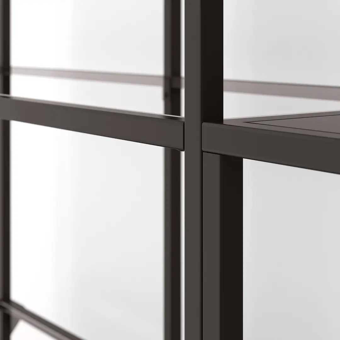 Etajera Ikea Vittsjo sticla 200x36x175 (Negru-maro) - 3