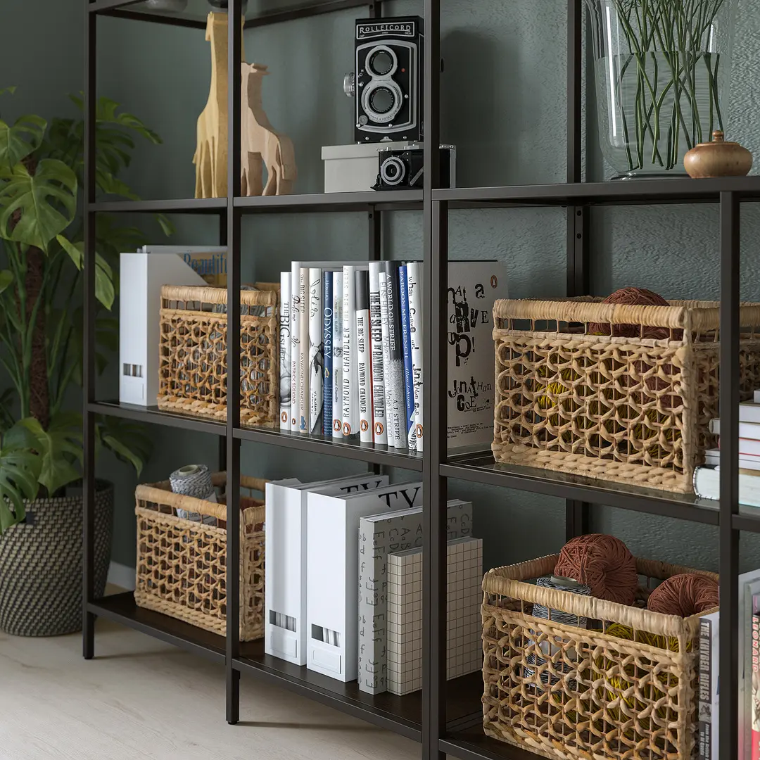 Etajera Ikea Vittsjo sticla 200x36x175 (Negru-maro) - 5