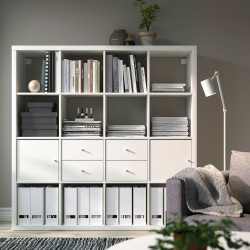 Стеллаж Ikea Kallax 4 вставки 147x147 (Белый)