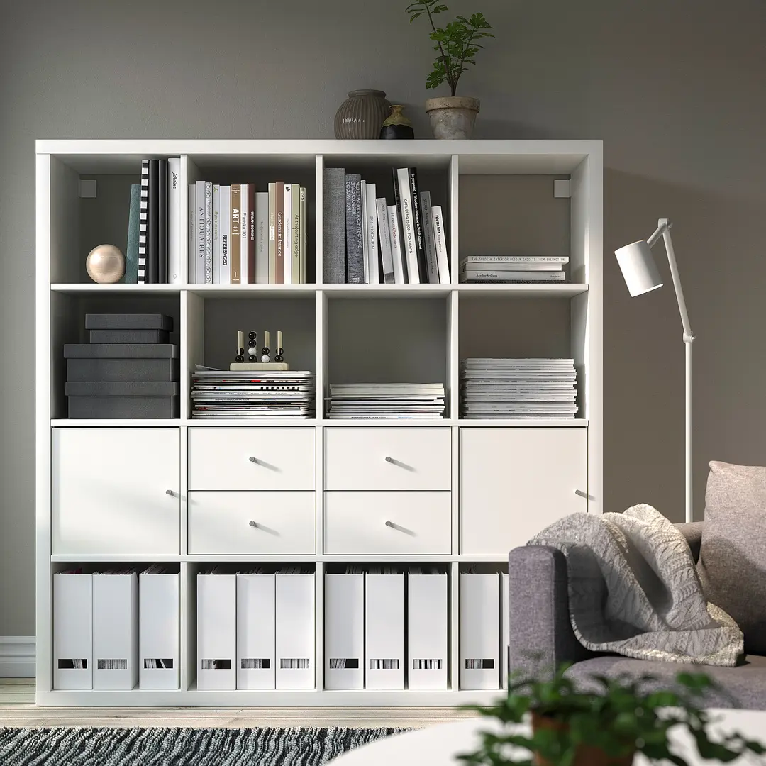 Стеллаж Ikea Kallax 4 вставки 147x147 (Белый)