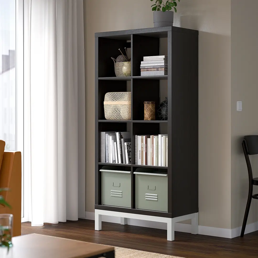 Стеллаж Ikea Kallax 77x164 (Черно-коричневый/Белый)
