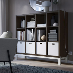 Стеллаж Ikea Kallax 147x129 (Черно-коричневый/Белый) Thumb