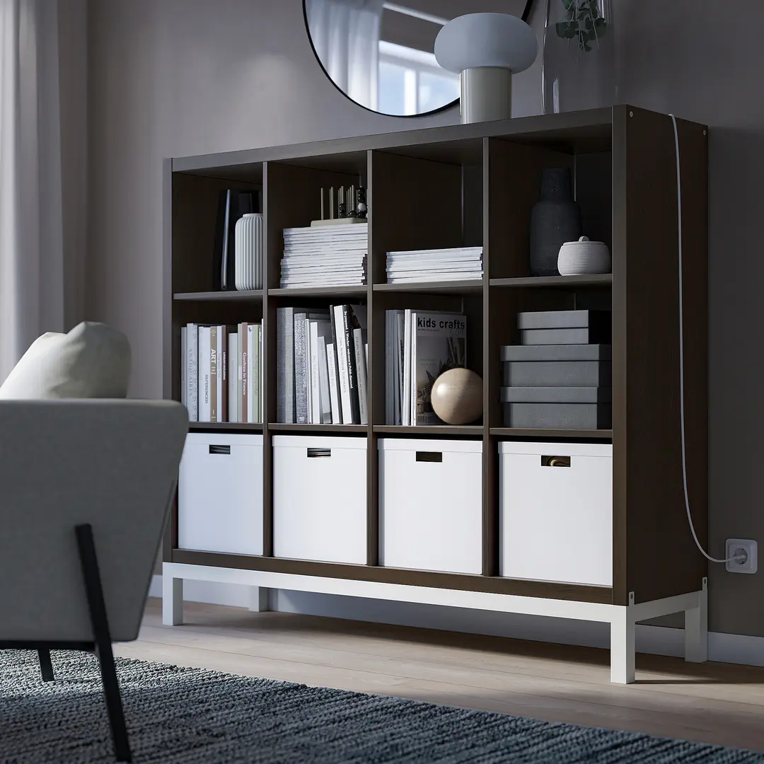 Стеллаж Ikea Kallax 147x129 (Черно-коричневый/Белый) - 7