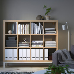 Стеллаж Ikea Kallax 147x129 (Состаренный дуб/Белый) Thumb