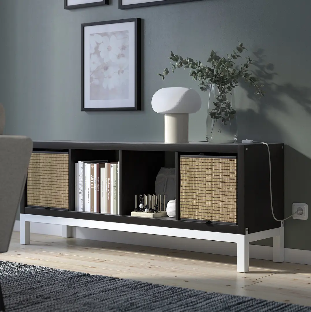 Стеллаж Ikea Kallax 147x59 (Черно-коричневый/Белый)