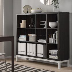 Стеллаж Ikea Kallax 147x129 (Черно-коричневый/Белый)