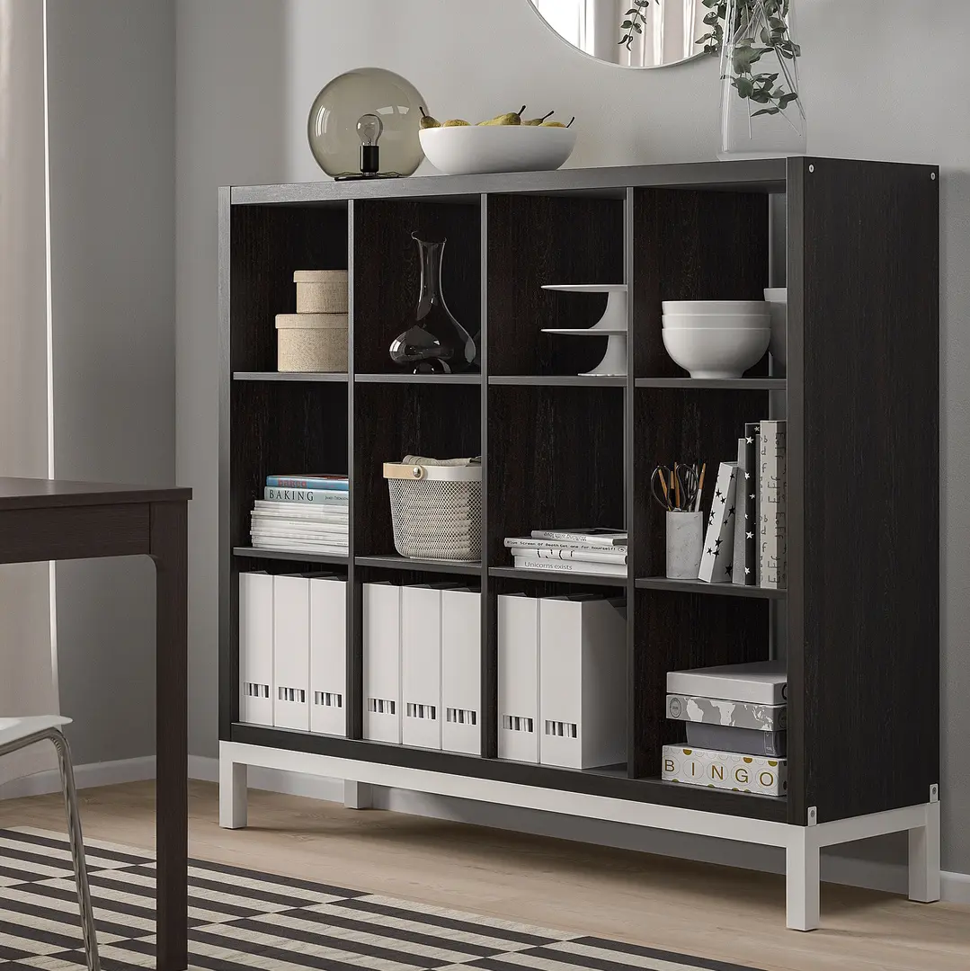 Стеллаж Ikea Kallax 147x129 (Черно-коричневый/Белый)