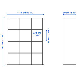 Стеллаж Ikea Kallax 4 вставки 147x112 (Состаренный Дуб) Thumb