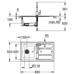 Set chiuveta+baterie Grohe Concetto 31570SD0 (Inox) Thumb