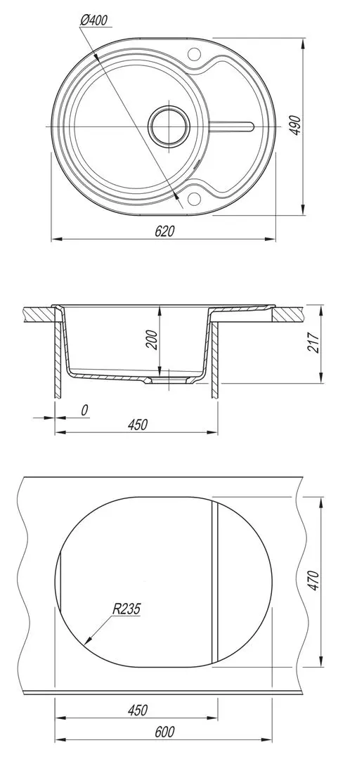 Chiuveta Dr.Gans Berta 620 (Grey)