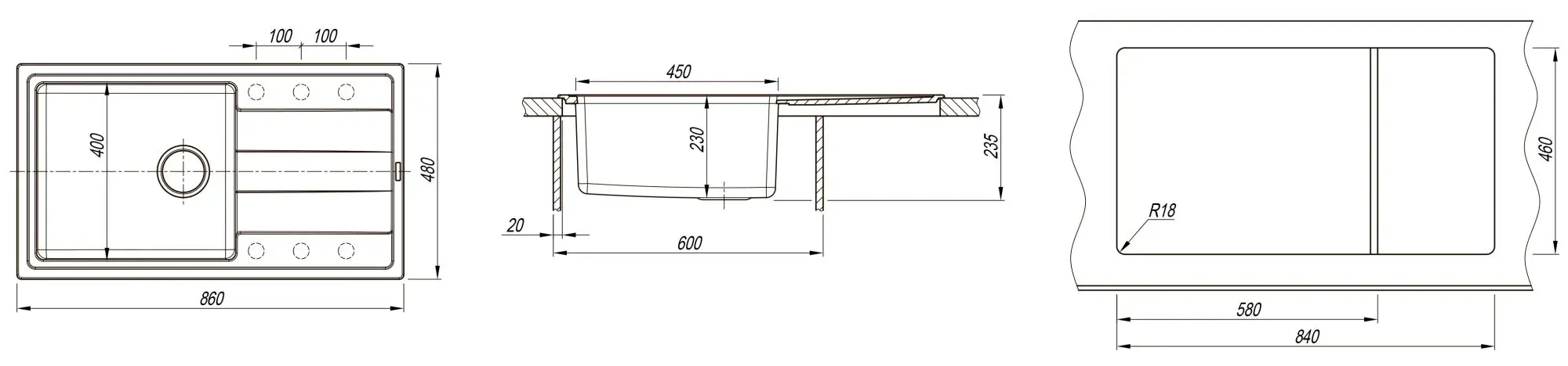 Кухонная мойка Florentina Combi 860 (Jasmine)