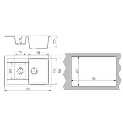 Chiuvetă Gamma Stone GS-11 (Beige) Thumb