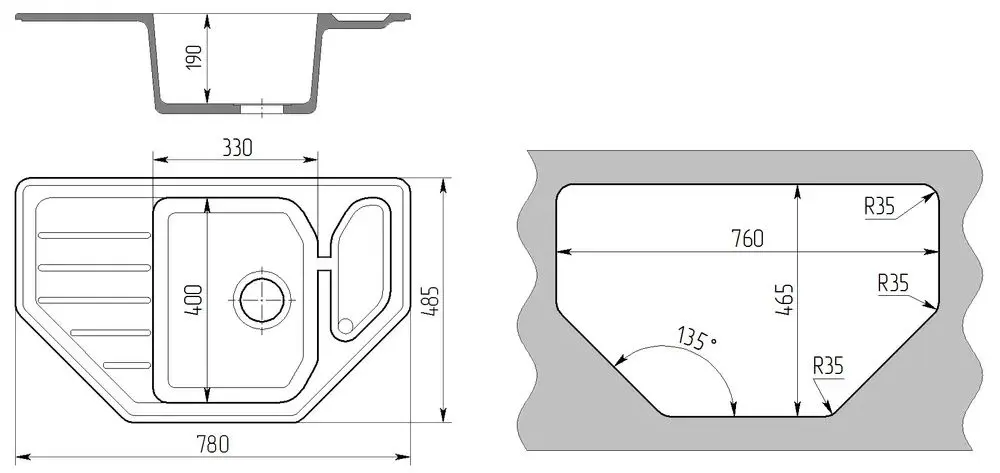 Chiuveta Gamma Stone GS-17 (White) - 3