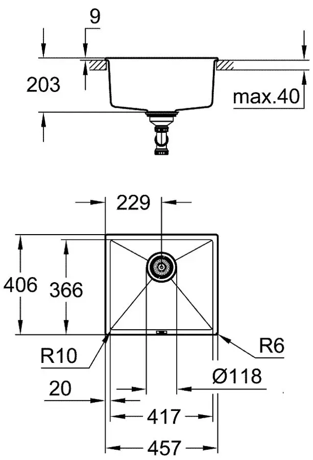 Кухонная мойка Grohe K700U 31653AT0 (Gray Granite) - 4