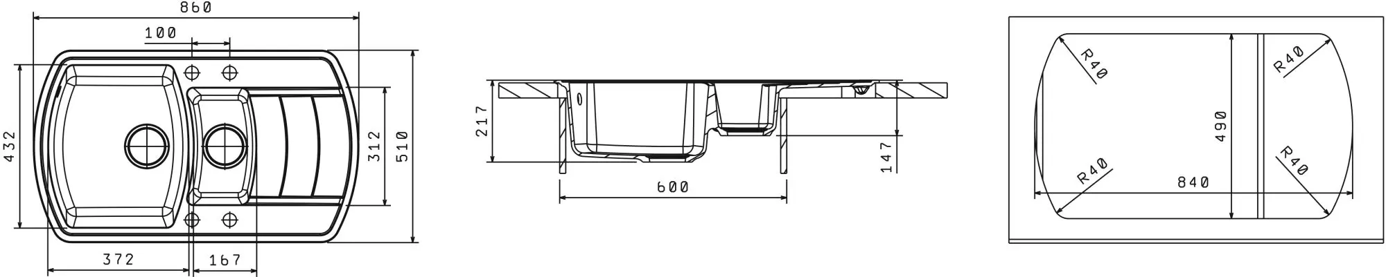 Chiuveta Florentina Nire 860K (Jasmine)