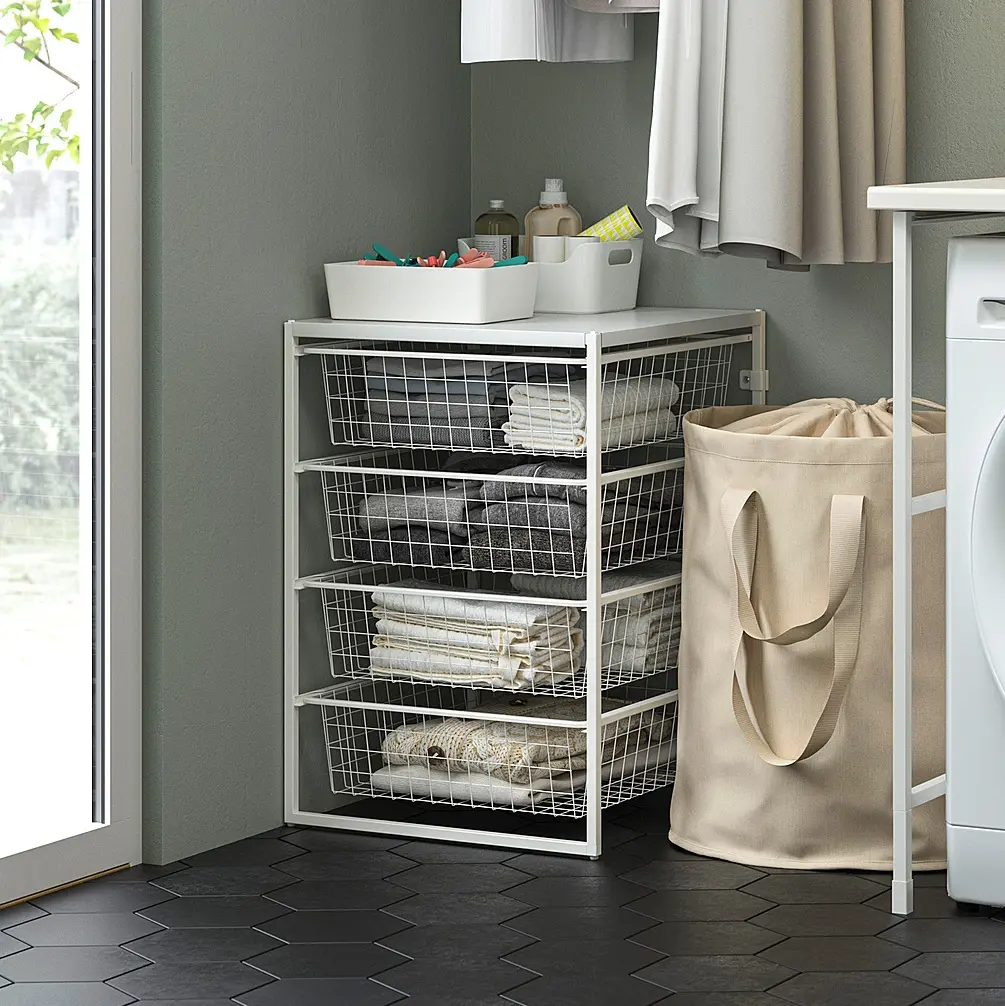 Стеллаж Ikea Jonaxel с панелью 50x51x70 (Белый)