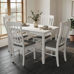 Комплект стол + 4 стула Evelin Gloria + Wenyi NV-10WP (White/Grey)
