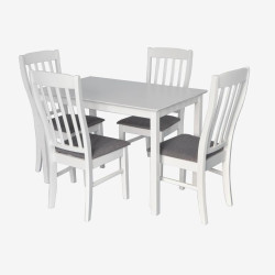 Комплект стол + 4 стула Evelin Gloria + Wenyi NV-10WP (White/Grey) Thumb