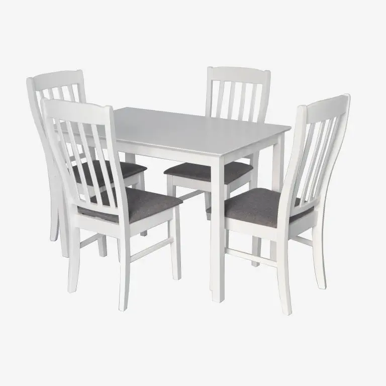 Комплект стол + 4 стула Evelin Gloria + Wenyi NV-10WP (White/Grey) - 2