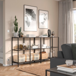 Etajera Ikea Vittsjo sticla 200x36x9 (Negru-maro) Thumb