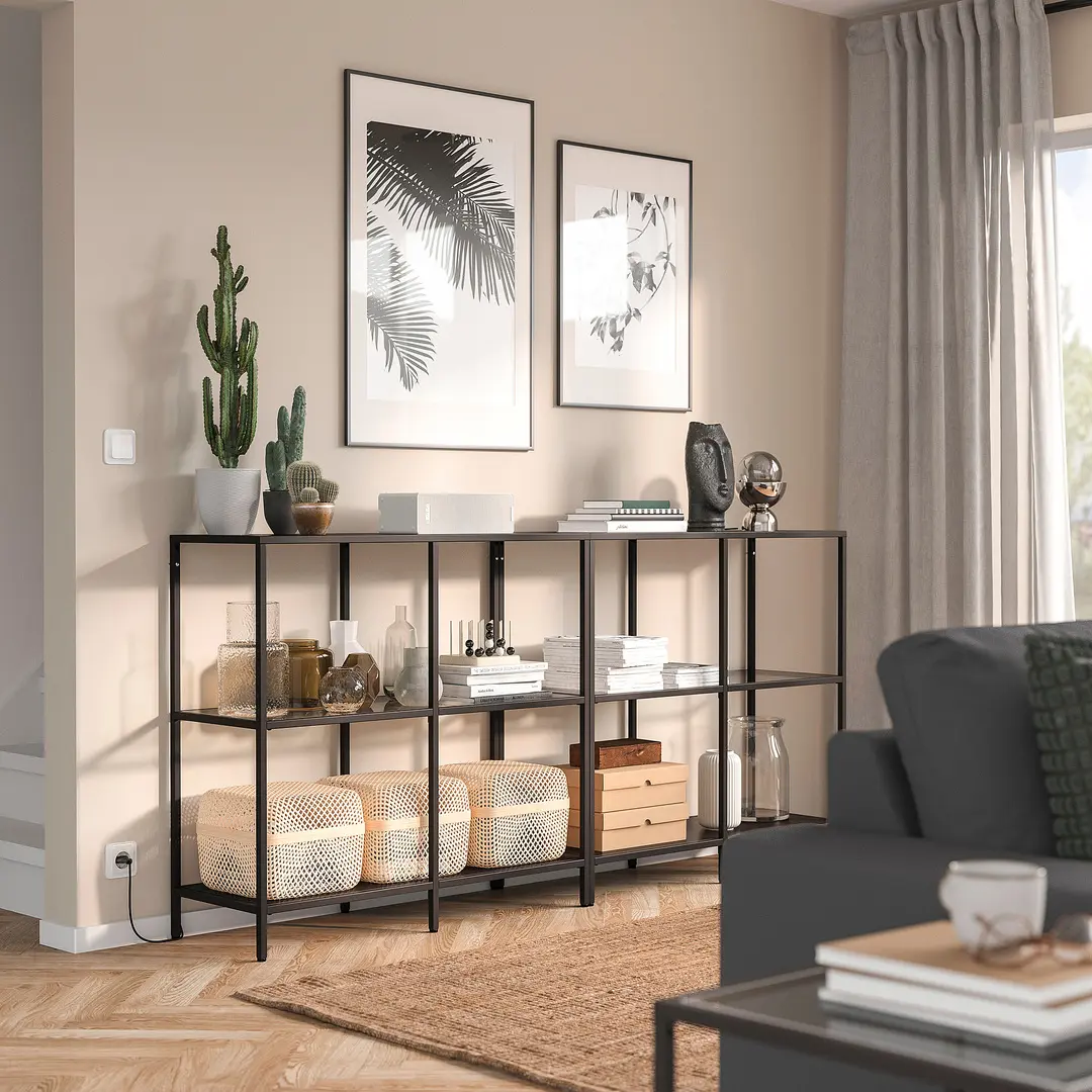 Etajera Ikea Vittsjo sticla 200x36x9 (Negru-maro) - 5