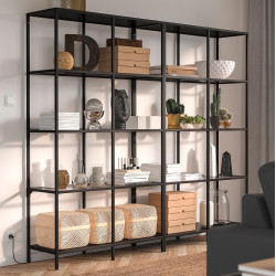 Etajera Ikea Vittsjo sticla 200x36x175 (Negru-maro)