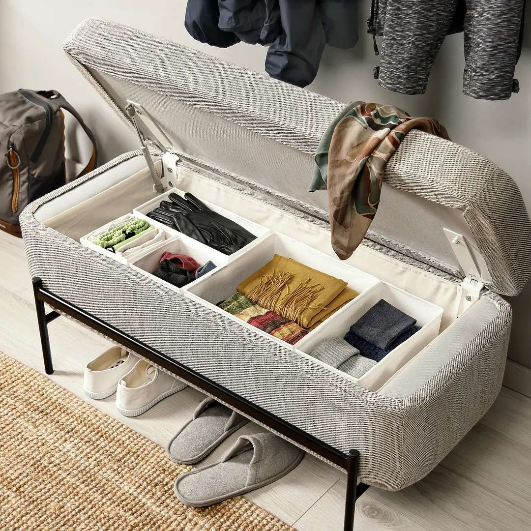 Банкетка Ikea Valtorp/Viarp с местом для хранения 103см (Бежевый/Коричневый)