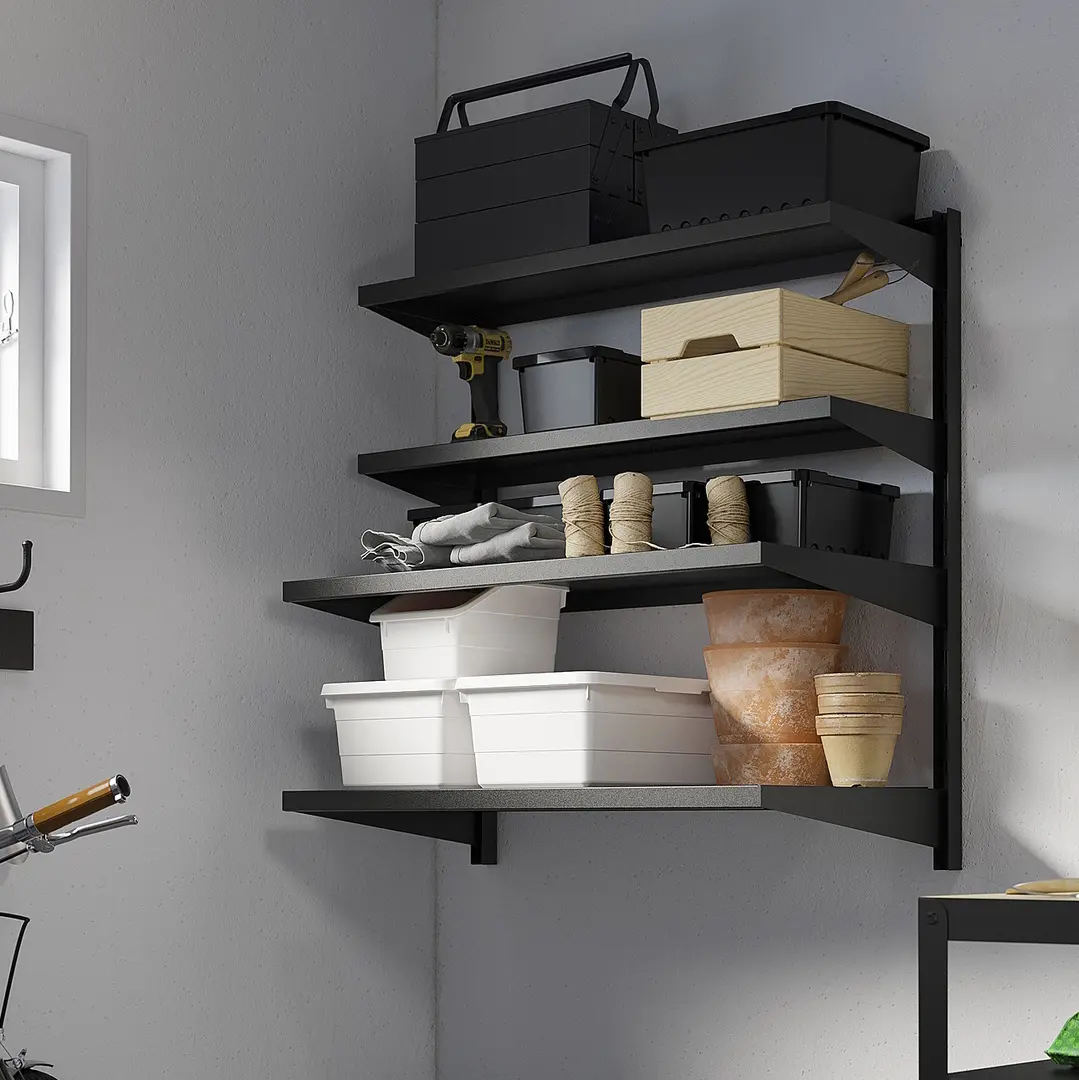 Стеллаж Ikea Bror 88x30/45x90 (Черный)