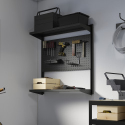 Стеллаж-органайзер Ikea Bror с панелью 88x30x90 (Черный) Thumb