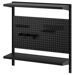 Стеллаж-органайзер Ikea Bror с панелью 88x30x90 (Черный)