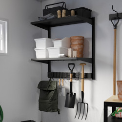 Etajera Ikea Bror cu carlige/2 polite 88x45x90 (Negru)