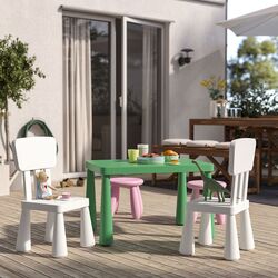 Masa pentru copii Ikea Mammut 77x55 (Verde deschis) Thumb