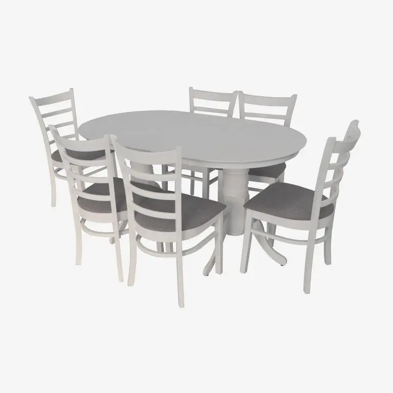 Set masa + 6 scaune Evelin HV-24V + Coco NV-10WP (White/Grey) - 2