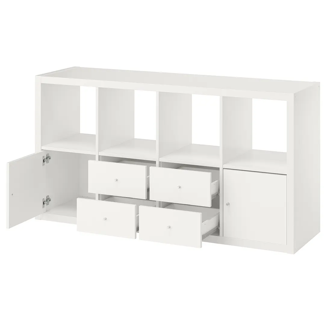 Стеллаж Ikea Kallax 4 вставки 77x147 (Белый) - 3