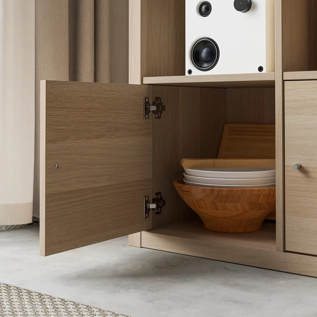 Стеллаж Ikea Kallax 4 вставки 147x112 (Состаренный Дуб) - 3