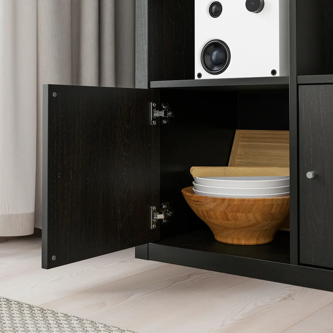 Etajera Ikea Kallax cu 4 organizatoare 147x147 (Negru-maro) - 7