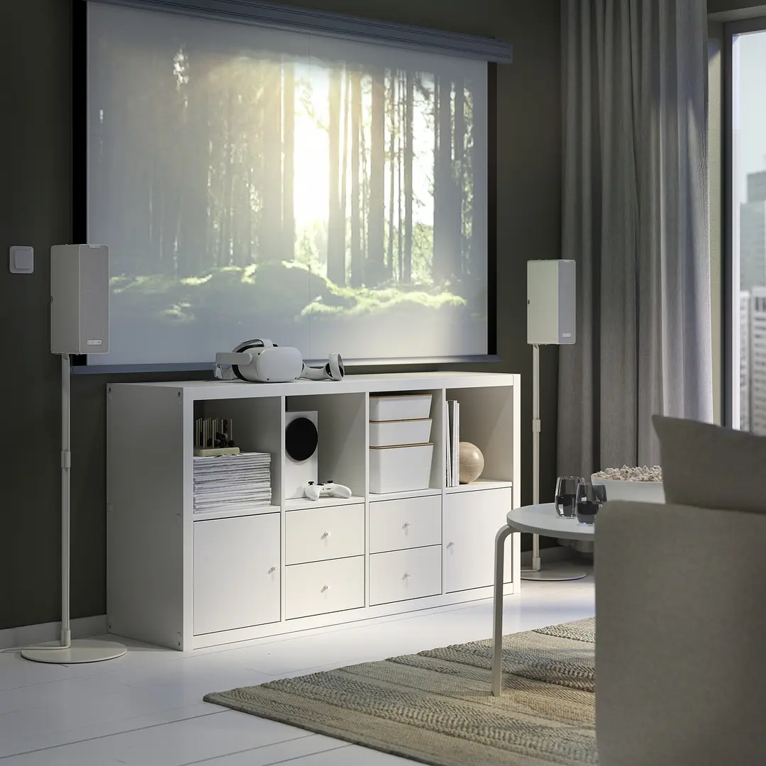 Стеллаж Ikea Kallax 4 вставки 77x147 (Белый) - 9