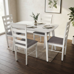 Комплект стол + 4 стула Evelin Cooper + Gloria NV-10WP (White/Grey)
