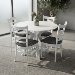 Комплект стол + 4 стула Evelin Raffles Round + Coco NV-10WP (White/Grey)