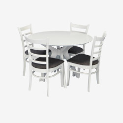 Комплект стол + 4 стула Evelin Raffles Round + Coco NV-10WP (White/Grey) Thumb